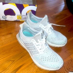 Adidas Ultraboost Parley!! White and light blue!